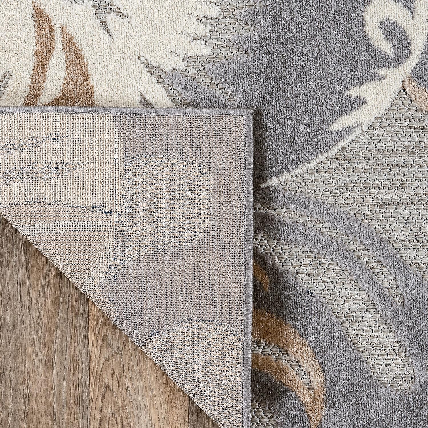 Ravenna Modern Large Floral Flowers Indoor/Outdoor Area Rug 7'10" X 10' Gray