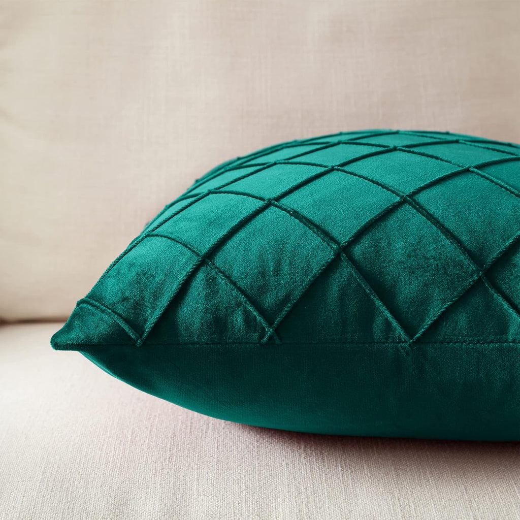 Pack of 2 Velvet Throw Pillows Sofa Decorative Christmas Throw Pillow Covers 16X16 Soft Solid Cushion Case for Bedroom Car Outdoors