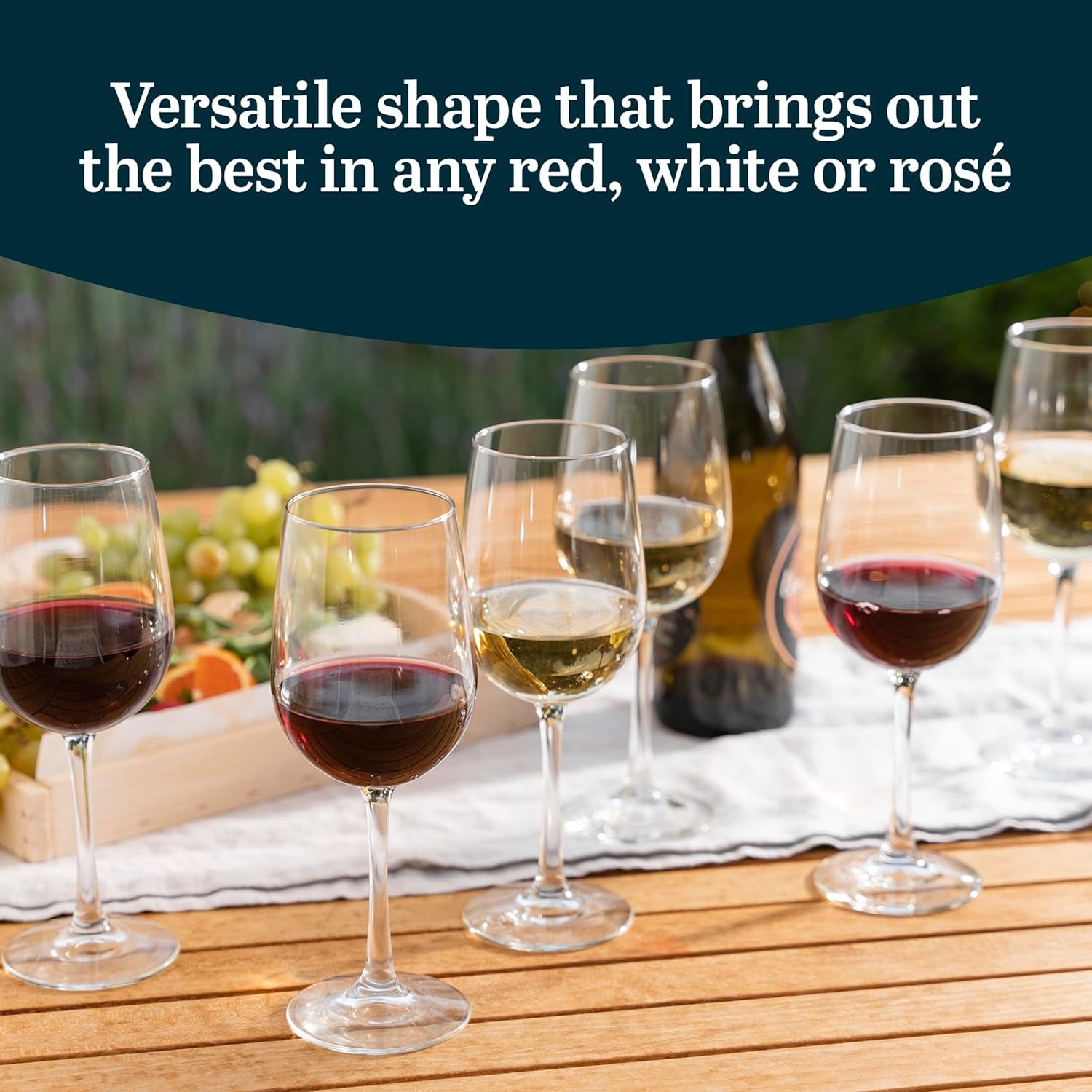 Vina Tall Wine Glasses Set, All Purpose Red and White Wine Glasses Set of 12, Professional Grade Glass Wine Glasses for Gatherings, Events