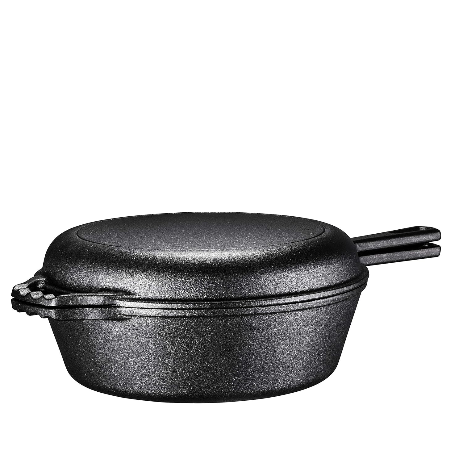 Cast Iron Skillet - 3 Quart Pre-Seasoned Cast Iron Dutch Oven - Deep Pot with Handle and Frying Pan Bundle - Kitchen Cookware for Indoor or Outdoor Camping