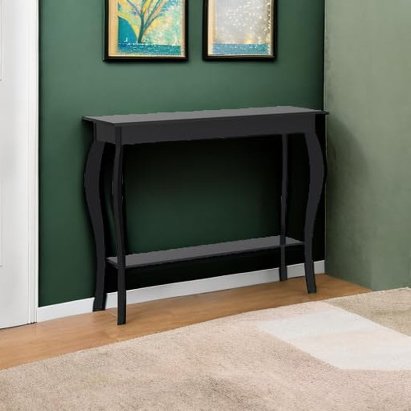 Narrow Console Table, Chic Accent Sofa Table, Entryway Table, 39.3 Inch, Black