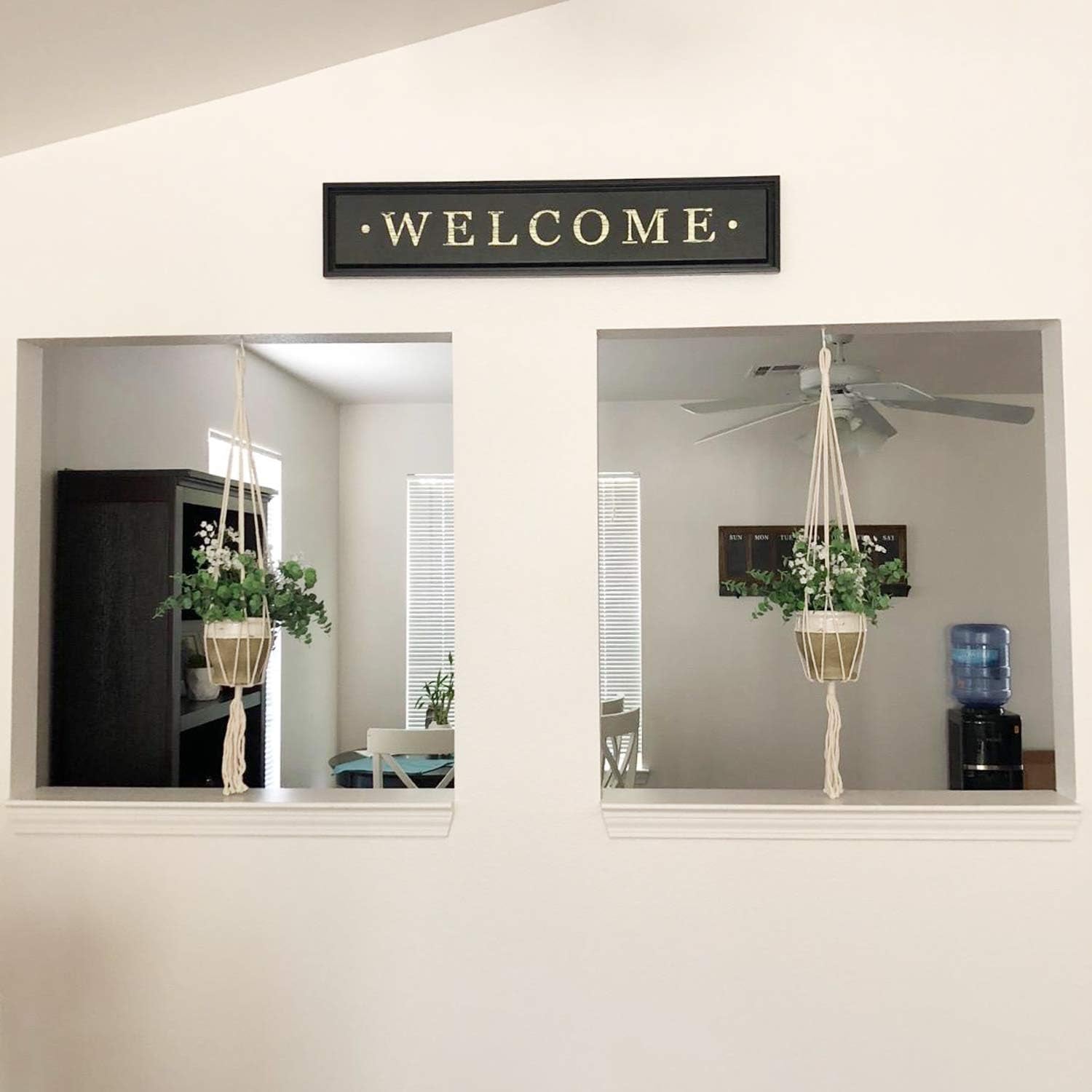 Macrame Plant Hangers Simple Design Indoor Hanging Planter Decorative Flower Pot Holder Cotton Rope for Indoor Outdoor Home Decor, 6 Legs More Stable 40 Inch, 2 Pack