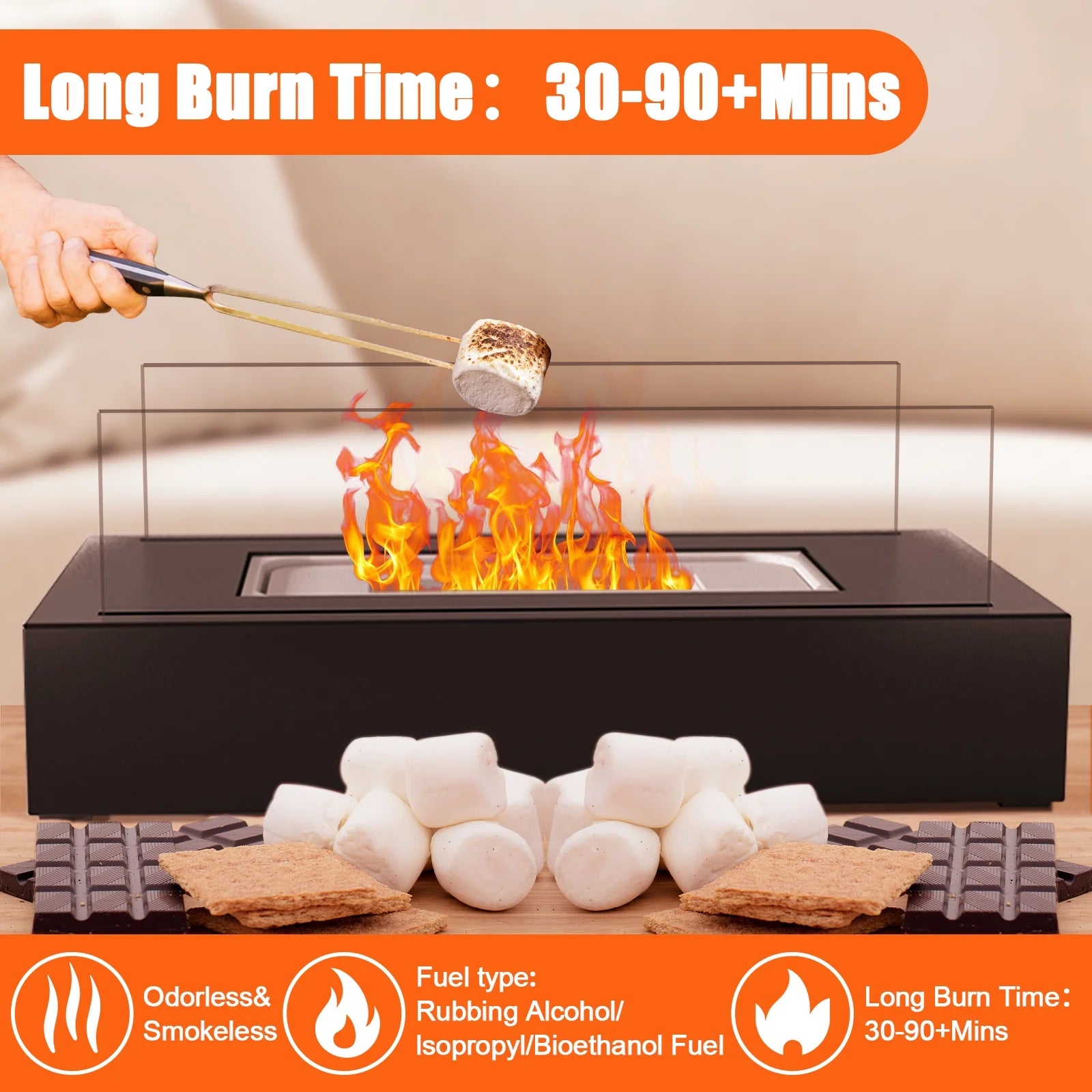 Tabletop Fire Pit Portable Indoor&Outdoor,  Table Top Fire Pit, Tabletop Ventless Fireplace Christmas Gifts for Women