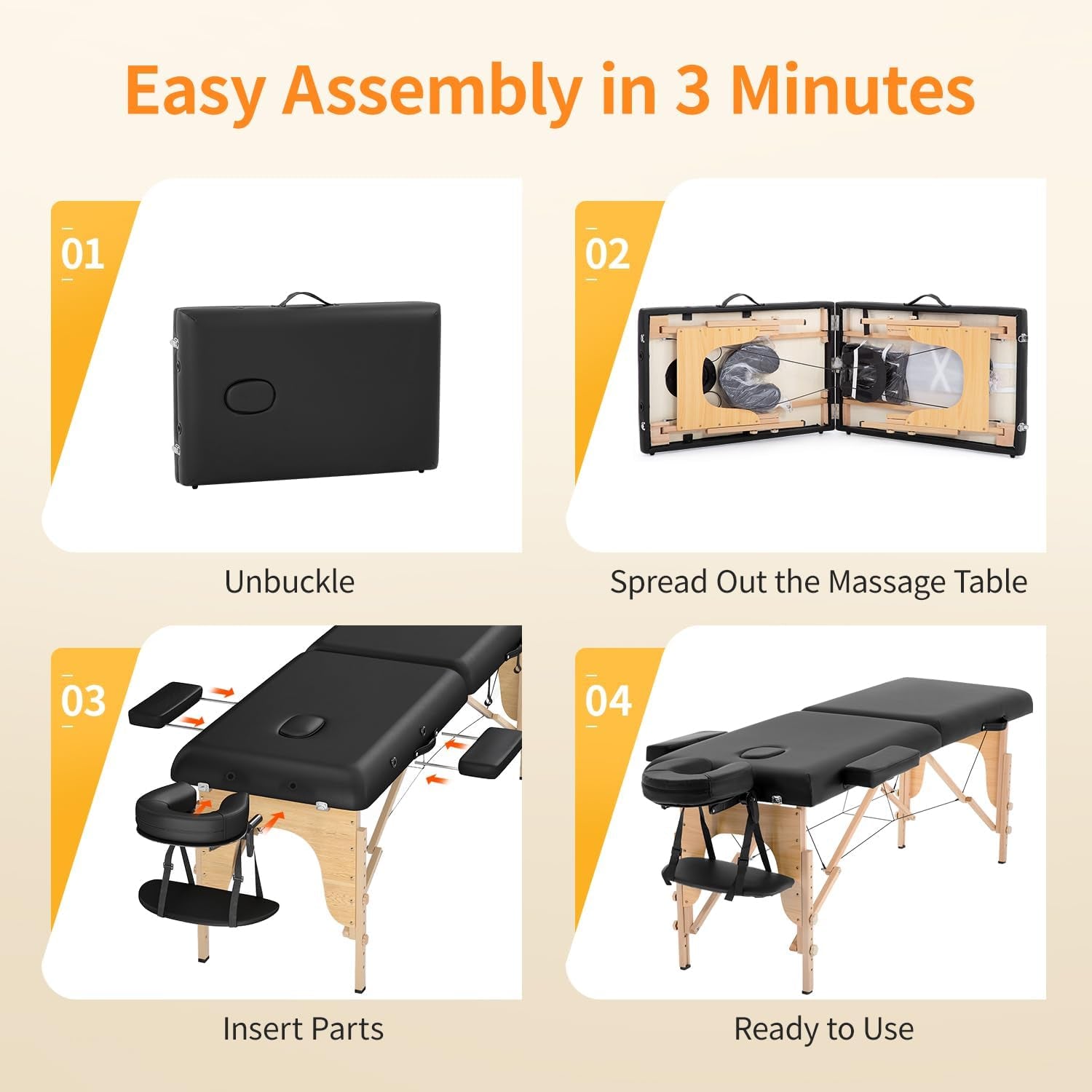 Massage Bed Portable Massage Table 24 Inch Wide Lash Bed Height Adjustable 2 Folding Spa Table with Non-Woven Bag for Spa Footmassage Facial Carespa Tattoo