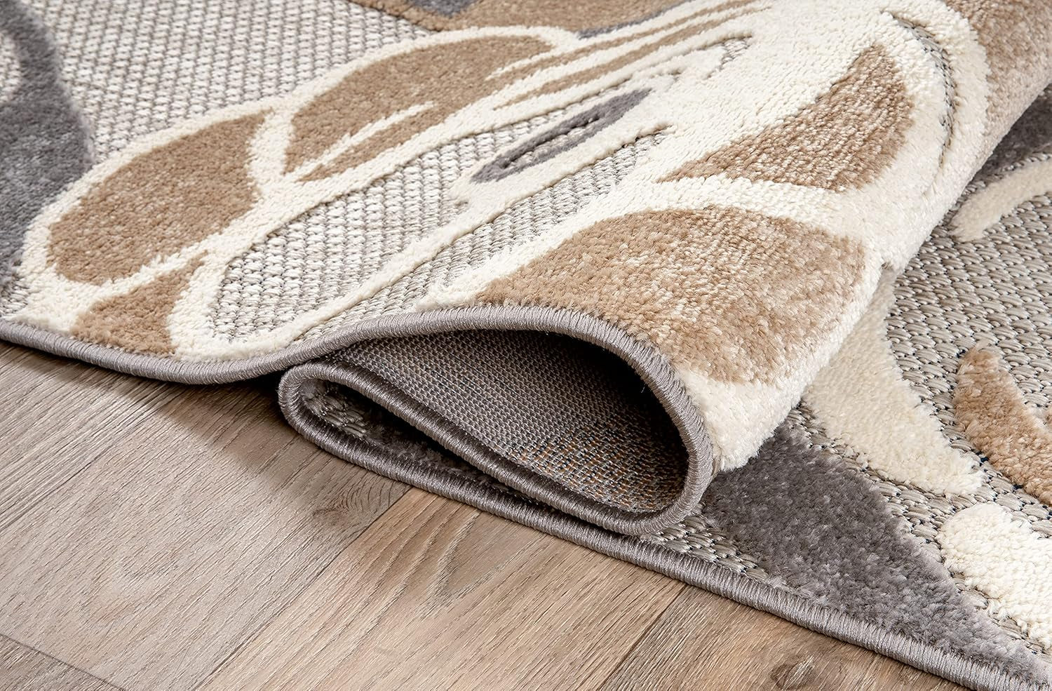 Ravenna Modern Large Floral Flowers Indoor/Outdoor Area Rug 7'10" X 10' Gray