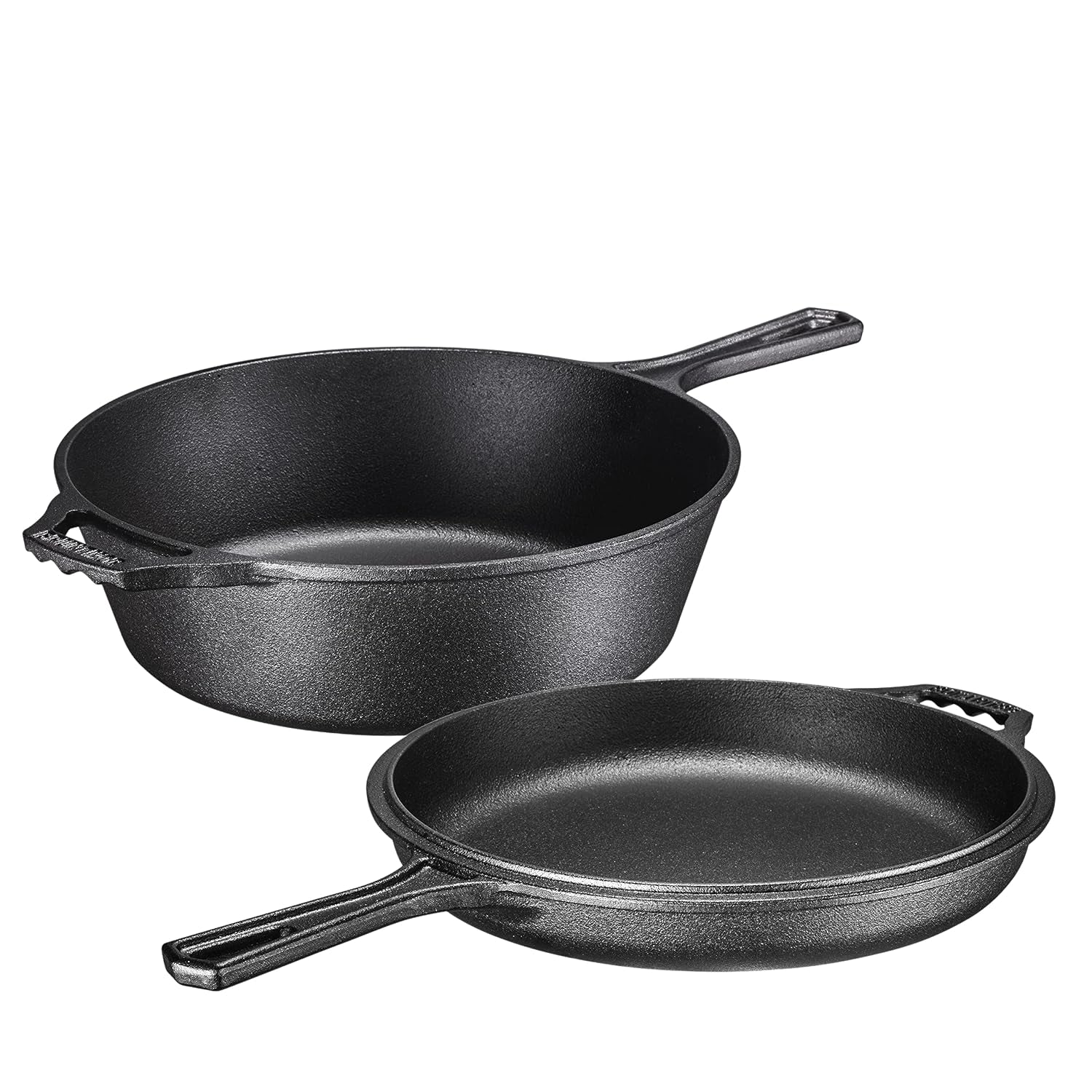 Cast Iron Skillet - 3 Quart Pre-Seasoned Cast Iron Dutch Oven - Deep Pot with Handle and Frying Pan Bundle - Kitchen Cookware for Indoor or Outdoor Camping