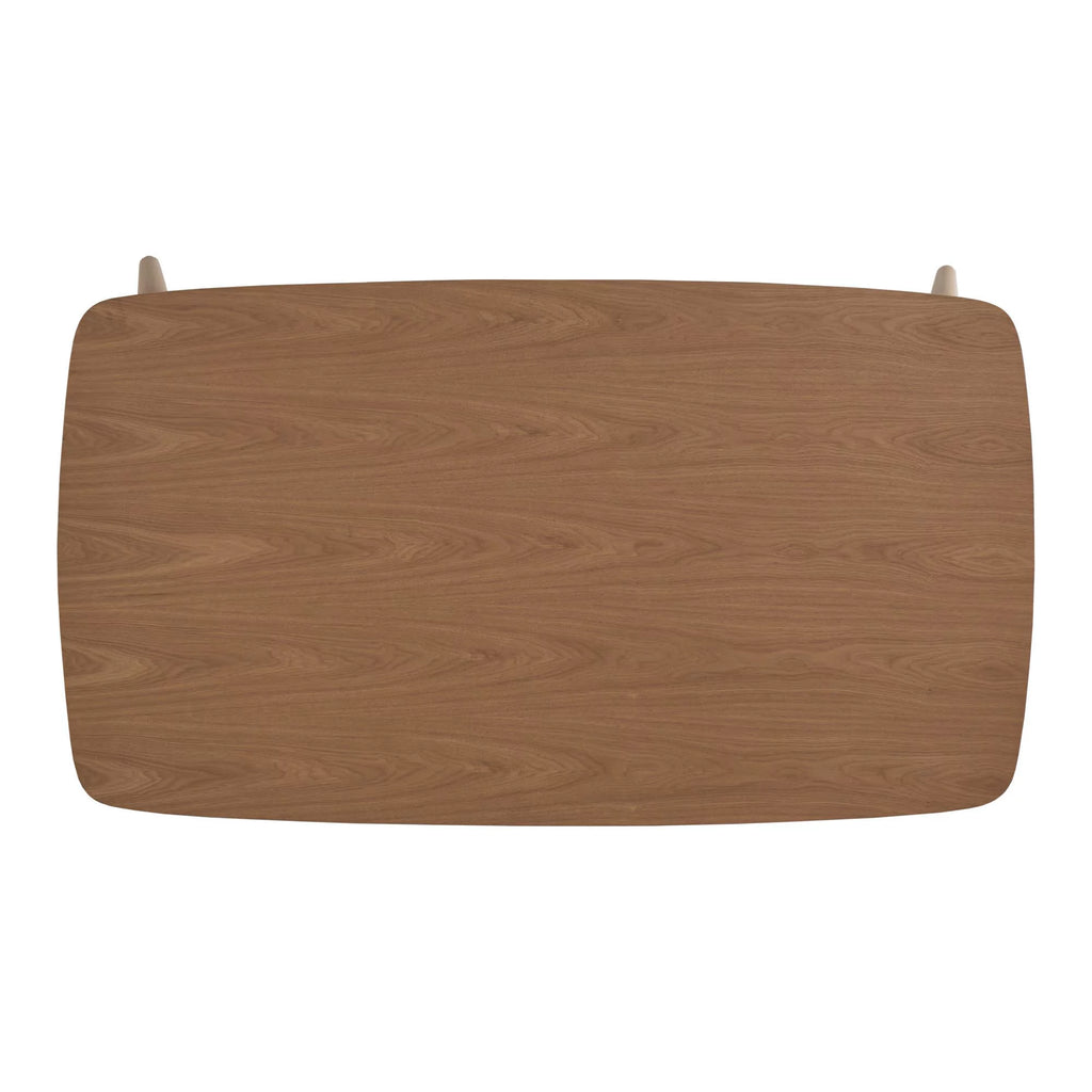 Mid-Century Modern 63" Tapered Legs Dining Table, Natural Finish