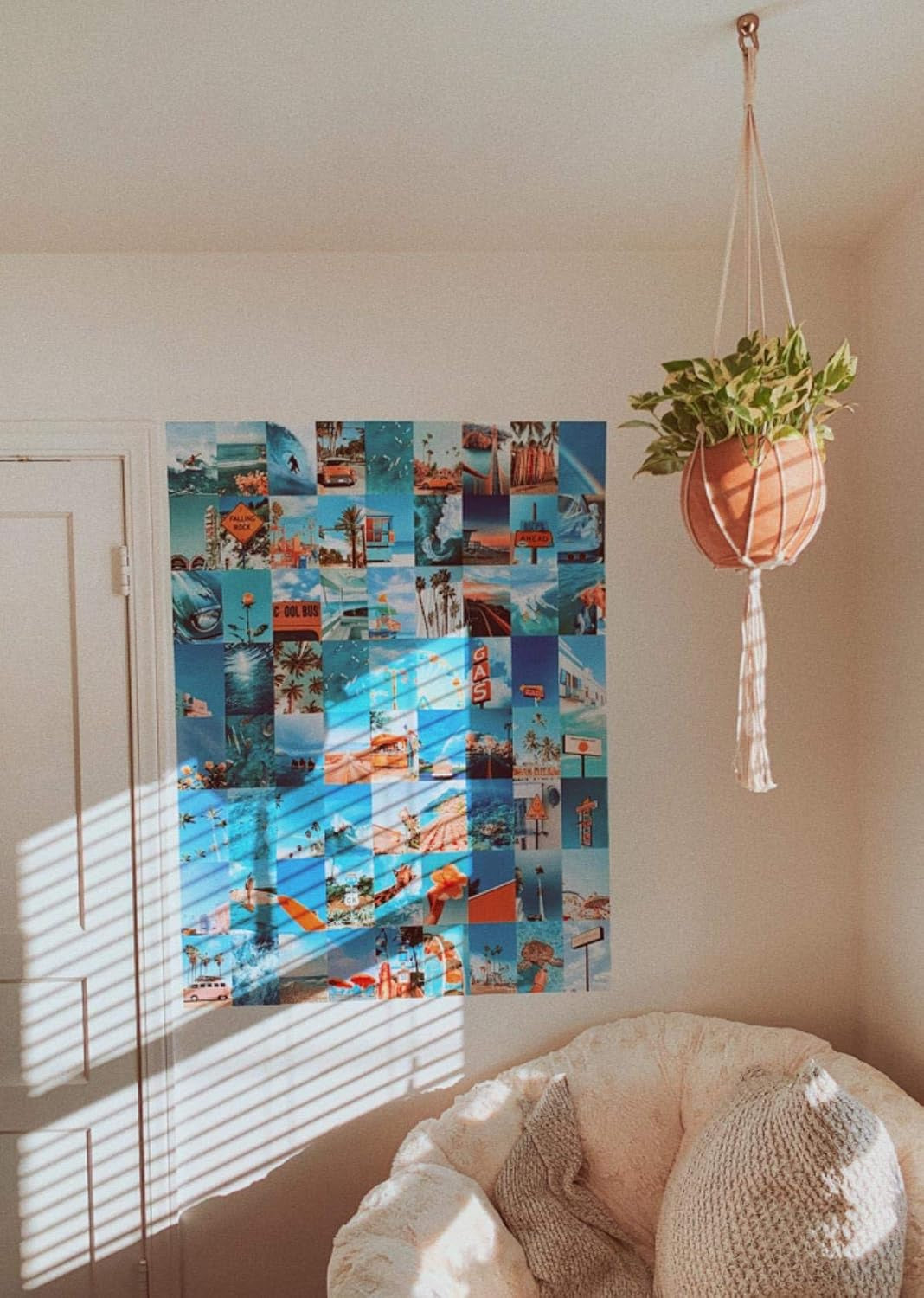 Macrame Plant Hangers Simple Design Indoor Hanging Planter Decorative Flower Pot Holder Cotton Rope for Indoor Outdoor Home Decor, 6 Legs More Stable 40 Inch, 2 Pack