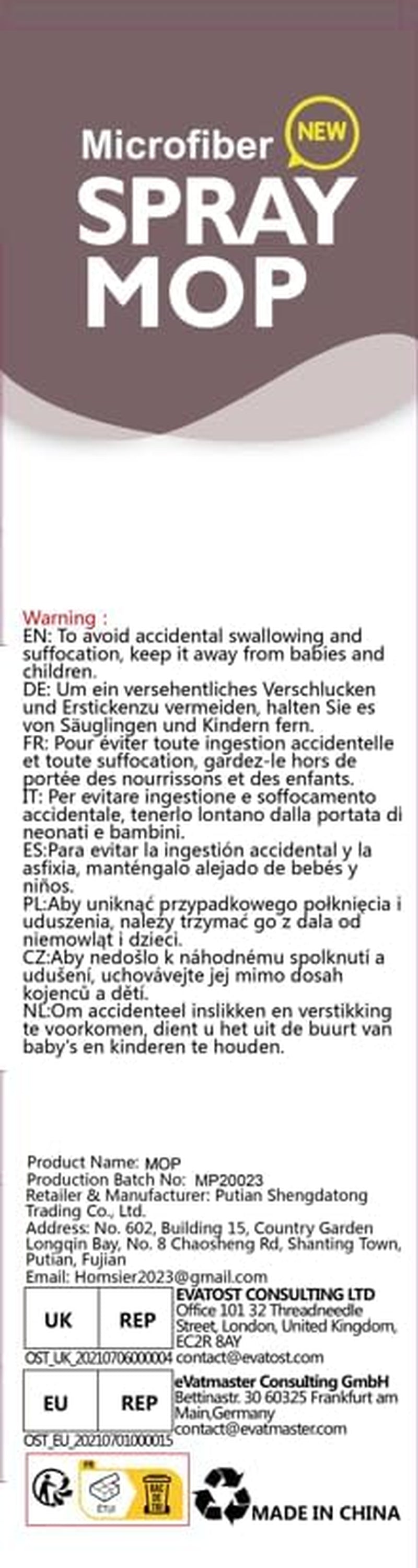 Spray Mops for Floors Cleaning,  Microfiber Flat Floor Mop Wet Dry with 550ML Refillable Bottle 2 Washable Pads Replacement for Wooden Laminate Tile Marble Kitchen